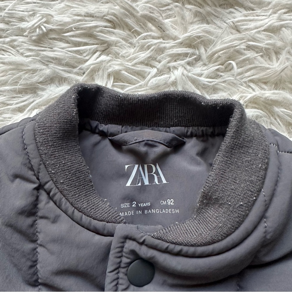 Zara Snap Button Up Puff Vest Gray Size 2 Years - Picture 3 of 8